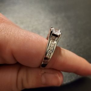 1ct Center Stone CZ Engagement Ring